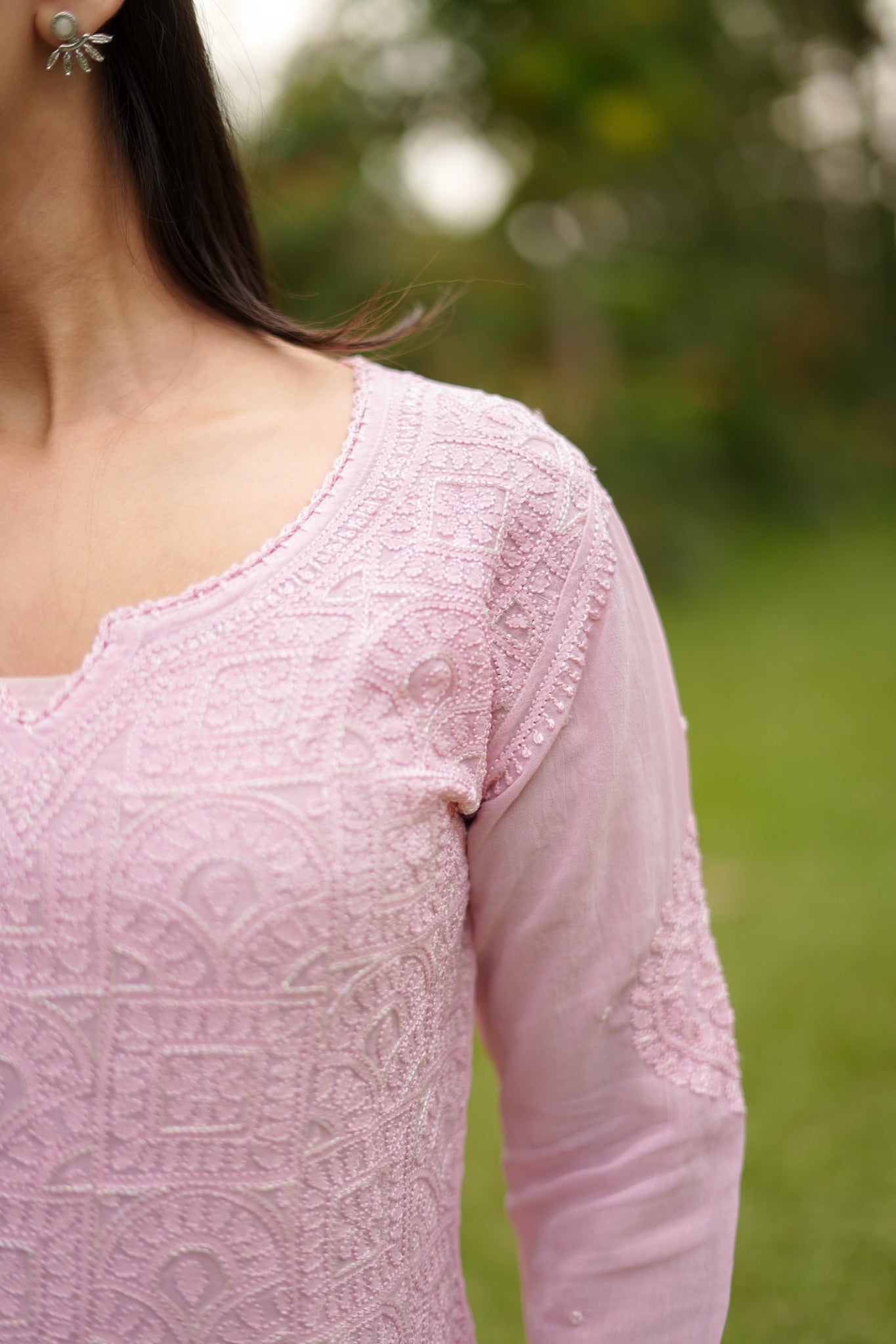 15SJ Jabili Chikankari Short Kurti