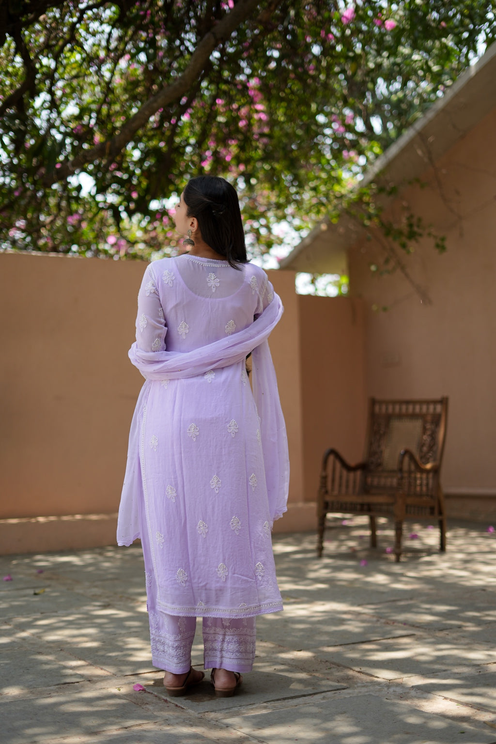 04SJ Jabili Chikankari Straight Kurti Narrow Plazo Set