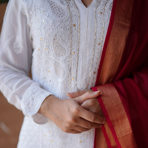 07SJ Jabili Chikankari Kurta