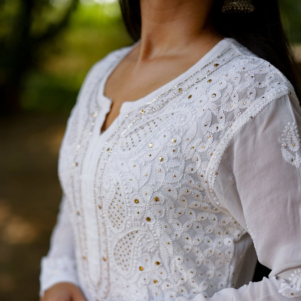 07SJ Jabili Chikankari Kurta