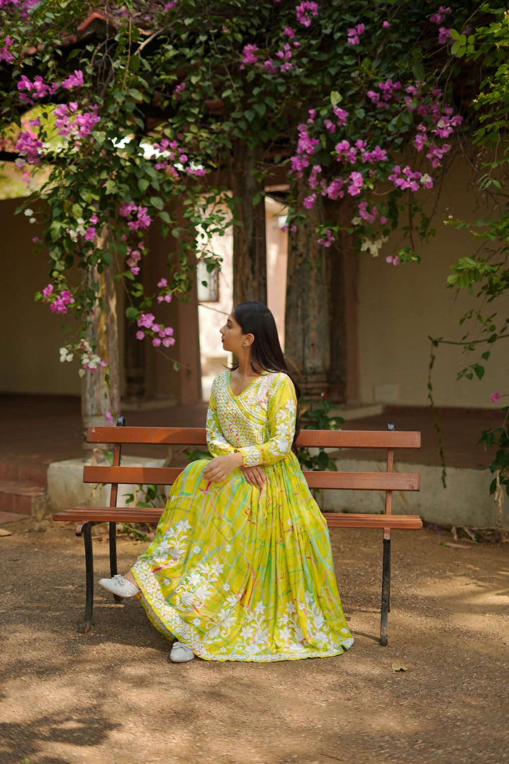 08SJ Jabili Chikankari Long Gown
