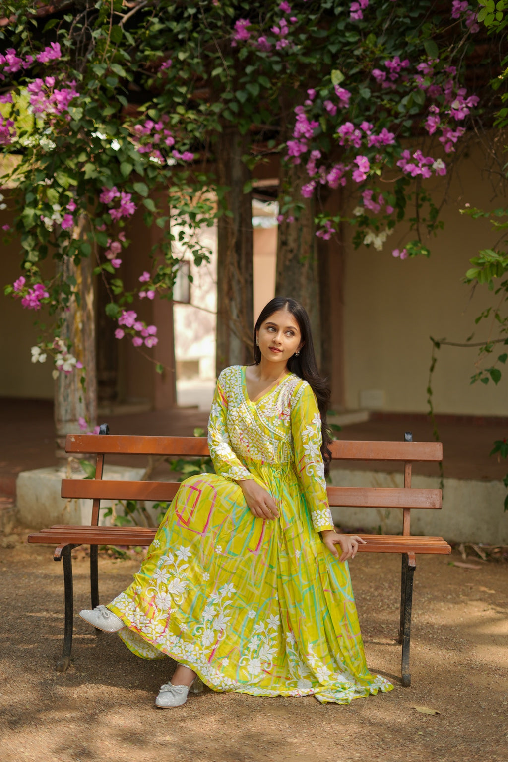 08SJ Jabili Chikankari Long Gown
