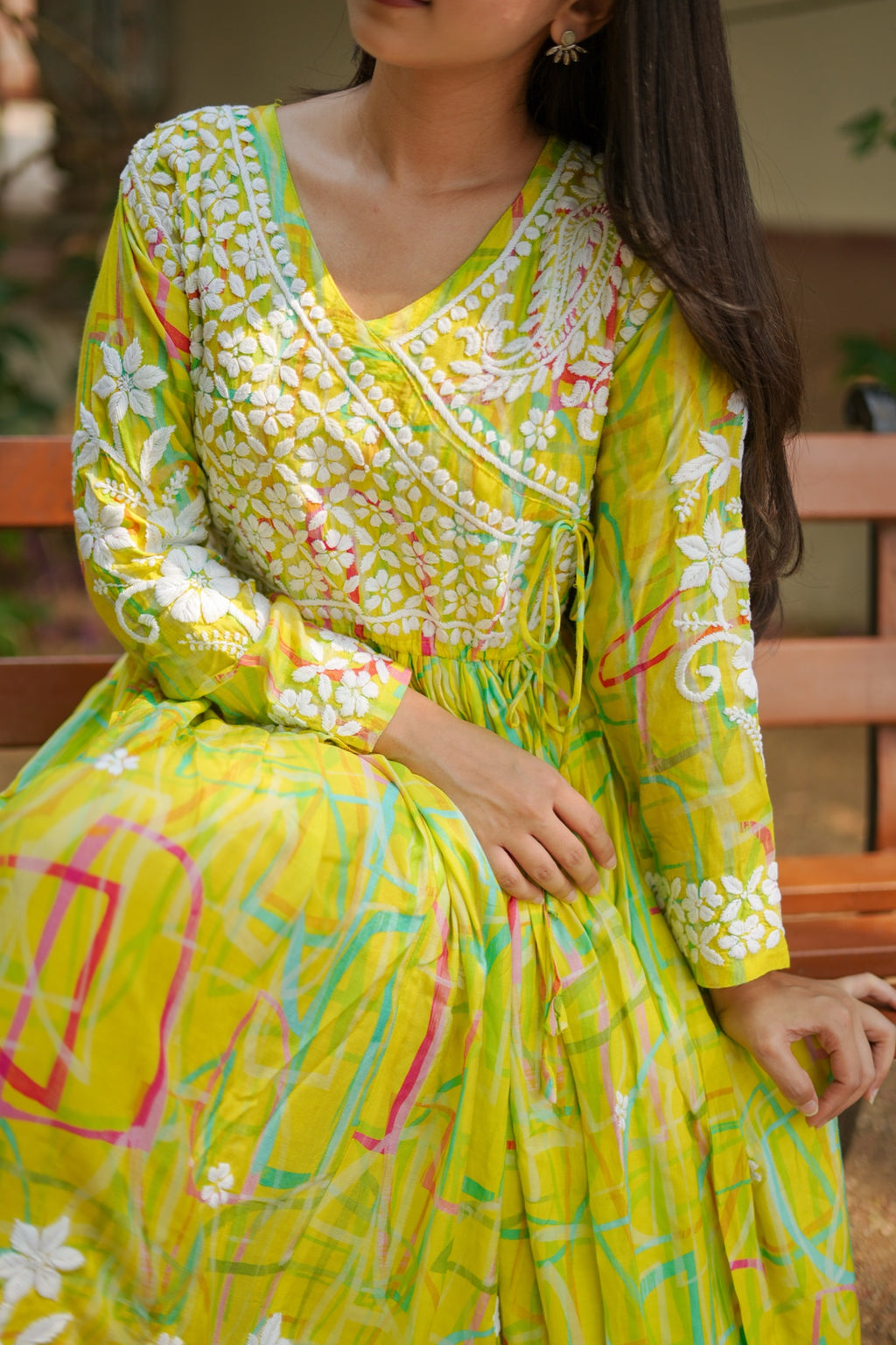 08SJ Jabili Chikankari Long Gown
