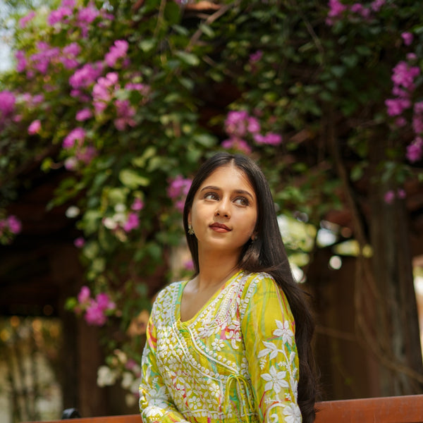 08SJ Jabili Chikankari Long Gown