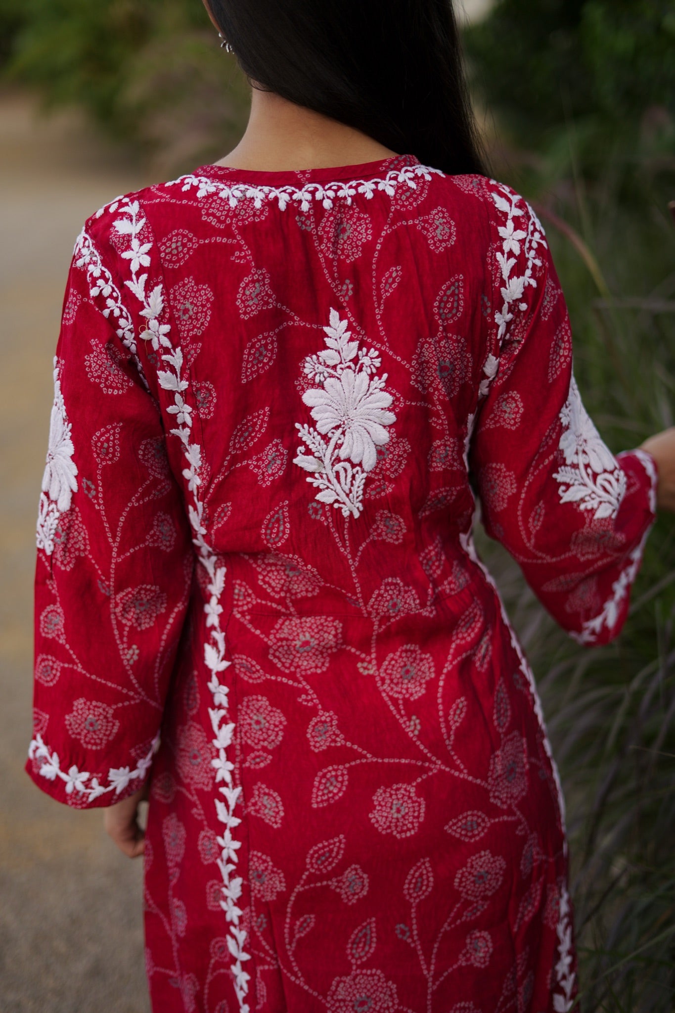 09SJ Jabili Chikankari A-line Kurti